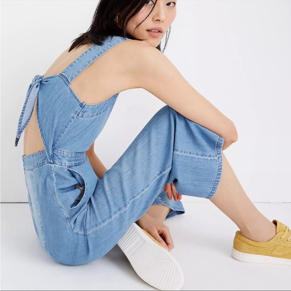 Madewell Denim Tie Back Jumpsuit